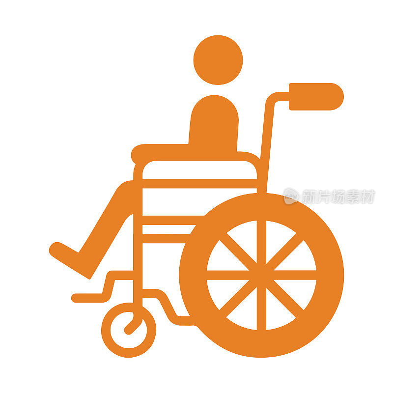 残疾人，轮椅图标设计/矢量图形